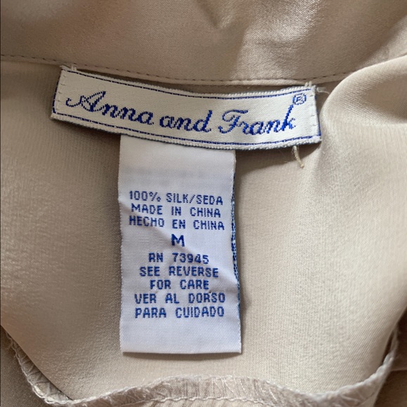 Vintage Anna and Frank 100% silk beige blouse - Picture 6 of 6